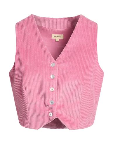 Donni . Woman Tailored Vest Pink Size L Cotton
