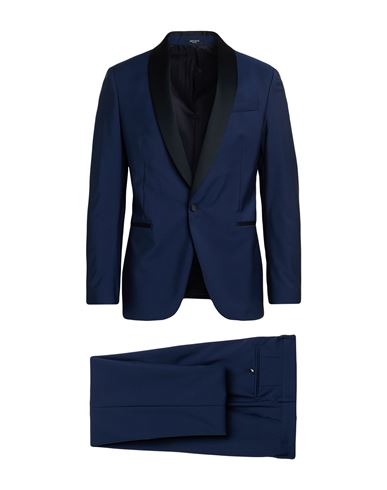 Breras Milano Man Suit Navy Size 44 Virgin Wool In Blue