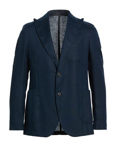 Messagerie Man Blazer Blue Size 42 Linen
