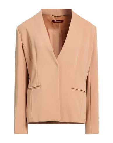 Max Mara Studio Woman Blazer Sand Size 14 Triacetate, Polyester In Brown