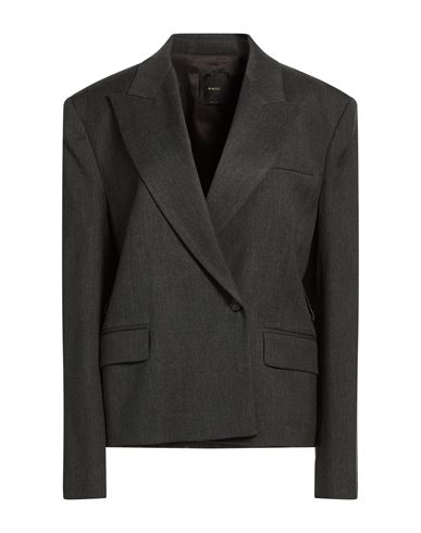 Pinko Woman Blazer Grey Size 8 Wool, Polyester, Viscose, Elastane In Black