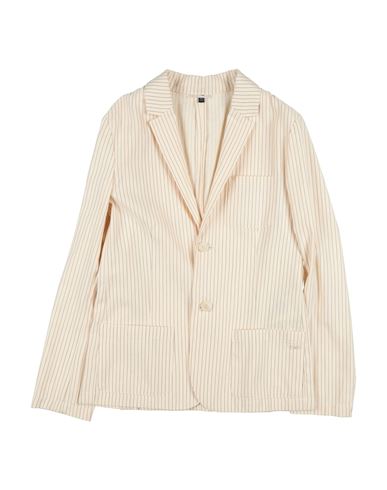 Emporio Armani Babies'  Toddler Boy Blazer Cream Size 6 Cotton, Linen, Polyester In Neutral