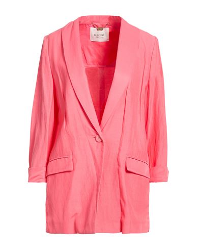 Blugirl Woman Blazer Coral Size 6 Viscose, Linen In Red