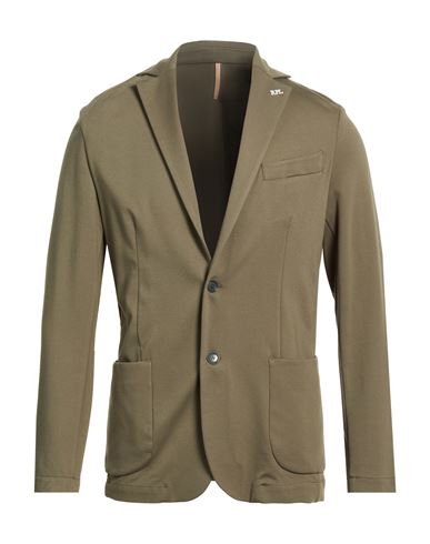 Roberto P  Luxury Roberto P Luxury Man Blazer Military Green Size 46 Cotton, Polyamide, Elastane