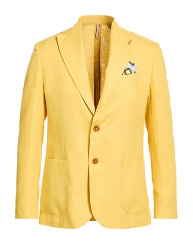 Roberto P  Luxury Roberto P Luxury Man Blazer Yellow Size 44 Linen, Viscose