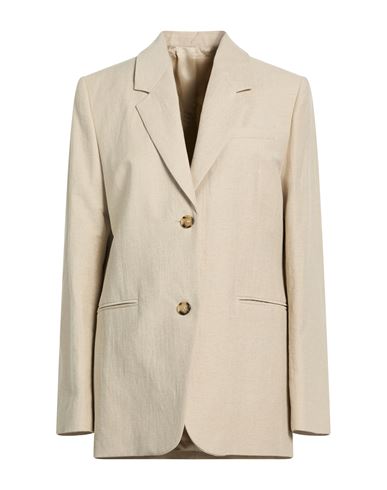 Totême Toteme Woman Blazer Beige Size 6 Linen, Cotton, Polyamide In Sand