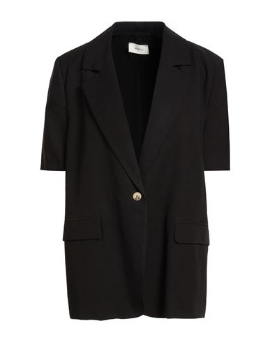 Vicolo Woman Blazer Black Size M Viscose, Linen