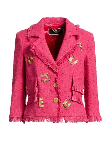 Elisabetta Franchi Woman Blazer Fuchsia Size 6 Cotton, Viscose, Polyamide In Red