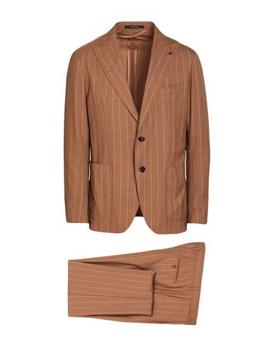 Tagliatore Man Suit Camel Size 42 Virgin Wool, Silk In Brown
