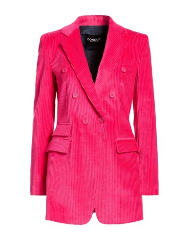 Dondup Woman Blazer Fuchsia Size 10 Cotton, Elastane In Pink