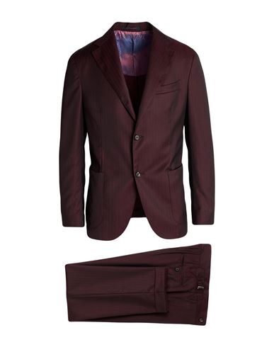 The Gigi Man Suit Burgundy Size 42 Wool In Brown