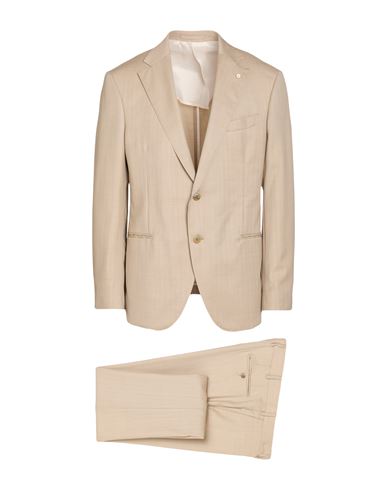 Luigi Bianchi Mantova Man Suit Beige Size 44 Virgin Wool In Neutral