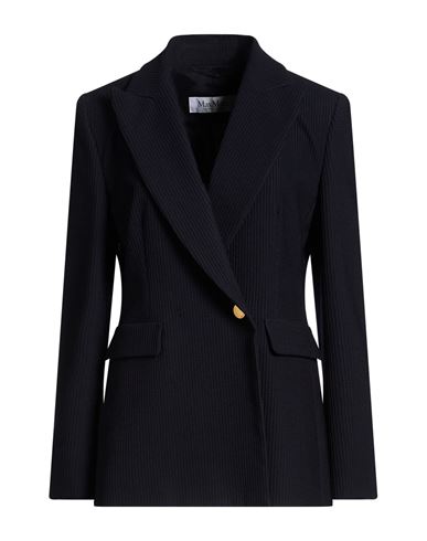 Max Mara Woman Blazer Midnight Blue Size 10 Virgin Wool, Polyamide, Elastane