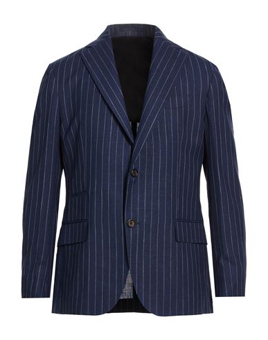 Eleventy Man Blazer Midnight Blue Size 40 Wool, Silk, Linen