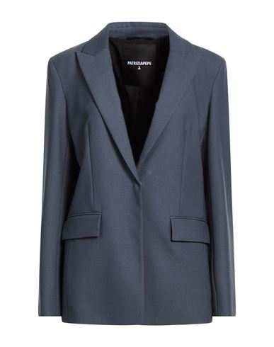 Patrizia Pepe Woman Blazer Lead Size 6 Polyester, Virgin Wool, Elastane In Gray