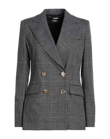 Liu •jo Woman Blazer Black Size 6 Polyester, Viscose, Elastane In Gray