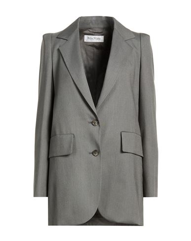 Max Mara Woman Blazer Grey Size 8 Virgin Wool, Mohair Wool, Silk In Gray