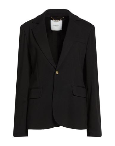 Markup Woman Blazer Black Size 12 Cotton, Polyimide, Elastane