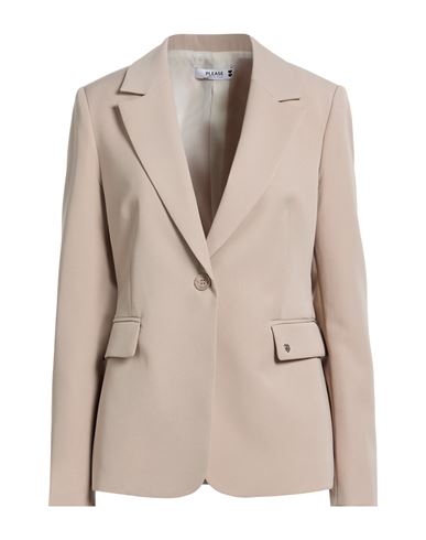 Please Woman Blazer Sand Size L Polyester, Elastane