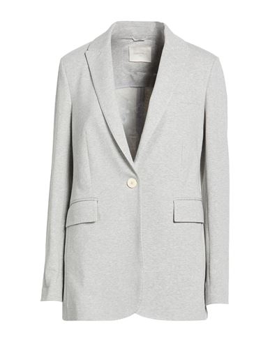 Circolo 1901 Woman Blazer Light Grey Size 12 Cotton, Elastane In Gray