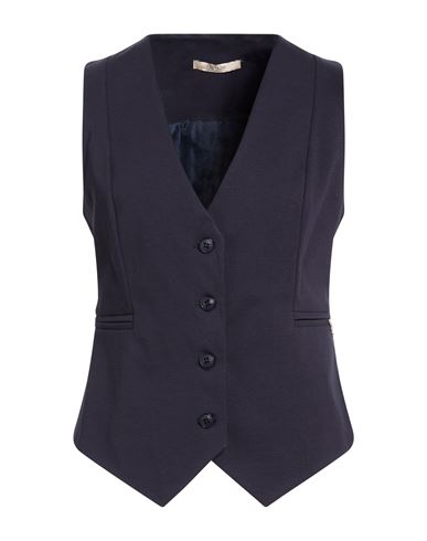 No-nà Woman Tailored Vest Navy Size M Cotton, Polyamide, Elastane In Blue