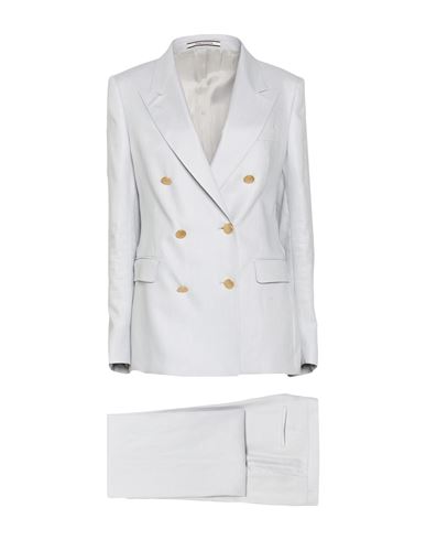 Tagliatore 02-05 Woman Suit Light Grey Size 8 Linen In Gray