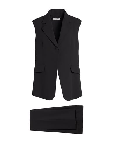 Corte Dei Gonzaga Woman Suit Black Size 14 Polyester, Elastane