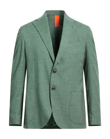 Bharnaba Man Blazer Green Size 46 Polyester, Viscose, Elastane