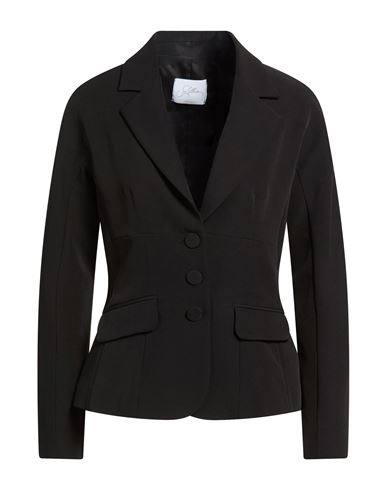 Soallure Woman Blazer Black Size 8 Polyester, Elastane