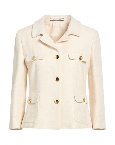 Tagliatore 02-05 Woman Blazer Cream Size 12 Cotton, Polyamide In Neutral