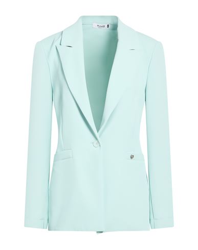 Please Woman Blazer Turquoise Size M Polyester, Elastane In Blue
