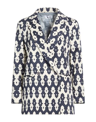Niū Woman Blazer Navy Size S Cotton, Elastane In Blue