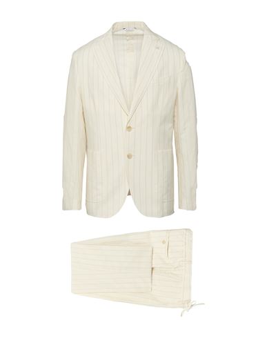 Manuel Ritz Man Suit Ivory Size 40 Linen, Virgin Wool In White
