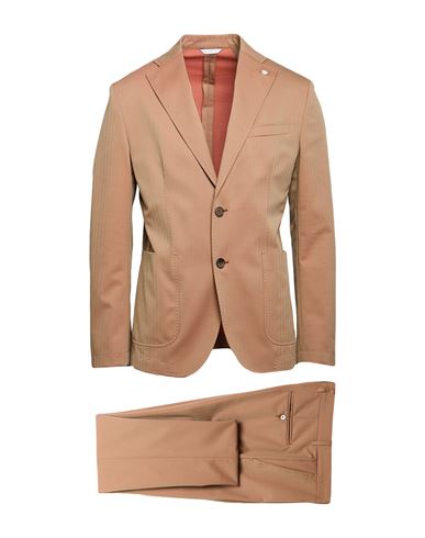 Manuel Ritz Man Suit Camel Size 40 Virgin Wool, Cotton, Elastane In Sand