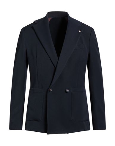 Berna Man Blazer Midnight Blue Size 42 Polyester, Viscose, Elastane