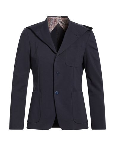 Ungaro Man Blazer Midnight Blue Size 40 Cotton, Polyamide, Elastane