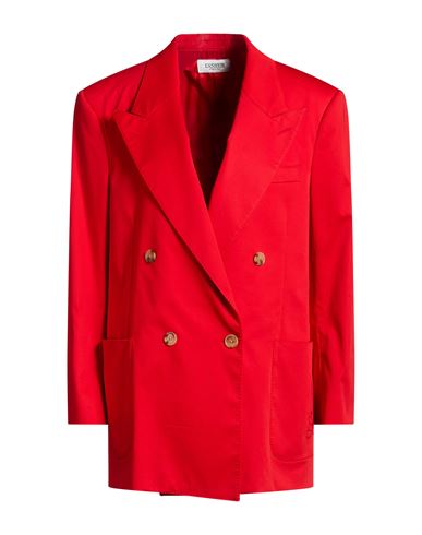 Laneus Woman Blazer Red Size 4 Cotton, Elastane
