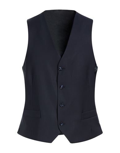 Ungaro Man Tailored Vest Midnight Blue Size 42 Polyester, Virgin Wool, Lycra