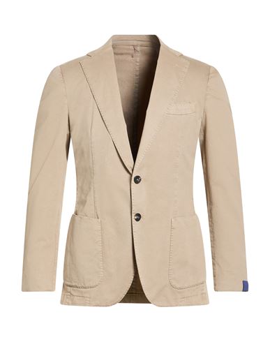 Santaniello Man Blazer Sand Size 38 Cotton, Elastane