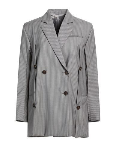 Eudon Choi Woman Blazer Grey Size 8 Virgin Wool In Animal Print