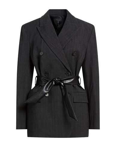 Rag & Bone Woman Blazer Charcoal Size L Polyester, Virgin Wool, Elastane In Gray