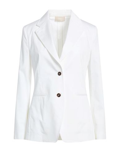 Drumohr Woman Blazer White Size 12 Cotton, Elastane