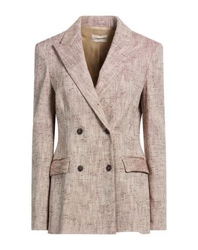 Drumohr Woman Blazer Light Brown Size 8 Silk, Hemp, Cotton In Sand