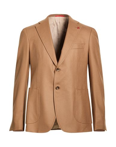Isaia Man Blazer Camel Size 46 Wool In Brown