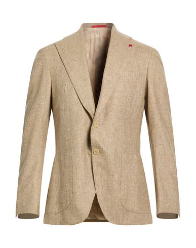 Isaia Man Blazer Sand Size 46 Wool, Cashmere In Brown