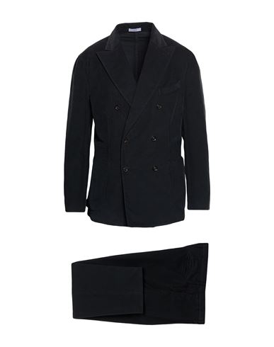Boglioli Man Suit Black Size 42 Cotton, Modal, Elastane In Blue