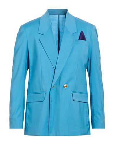 Marsēm Man Blazer Azure Size 44 Polyester, Viscose, Elastane In Blue