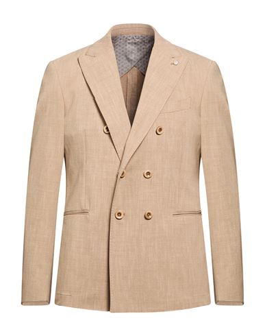 Barbati Man Blazer Khaki Size 42 Cotton, Polyamide, Elastane In Neutral