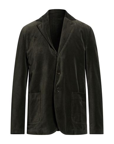Aspesi Man Blazer Dark Green Size L Cotton In Brown
