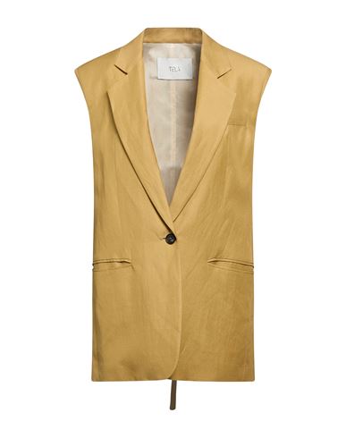 Tela Woman Blazer Mustard Size 8 Viscose, Linen In Yellow